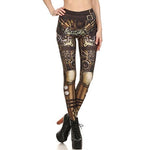 Active Steampunk Workout Athleisure Leggings for Women by Wolph