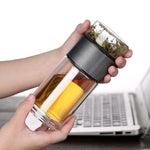 200ml Tea Infuser Glass Water Bottle with Travel Case