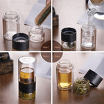 200ml Tea Infuser Glass Water Bottle with Travel Case