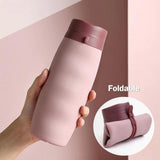 600ml Foldable Silicon Travel Water Bottle by Wolph