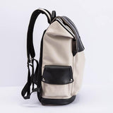 Anti-theft Waterproof Faux Leather Travel Backpack with USB Port for Men