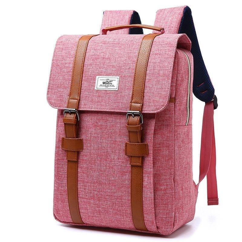 Pink canvas backpack online