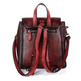 Retro CowHide Leather Travel Day Pack for Women