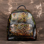 Ohja Wax Embossed Leather Travel Backpack by Wolph